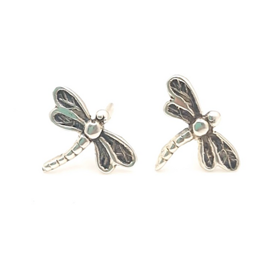 Dragonfly Stud Earrings in 950 Silver