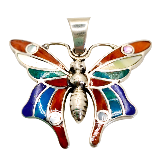 Multicolour Peruvian Butterfly Pendant